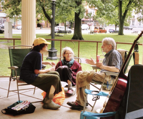 Small group connects at Courthouse Square